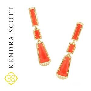 NEW Kendra Scott Serena Linear Earrings in Orange (RET $58)